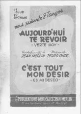 télécharger la partition d'accordéon Aujourd'hui te revoir (Verte hoy) au format PDF