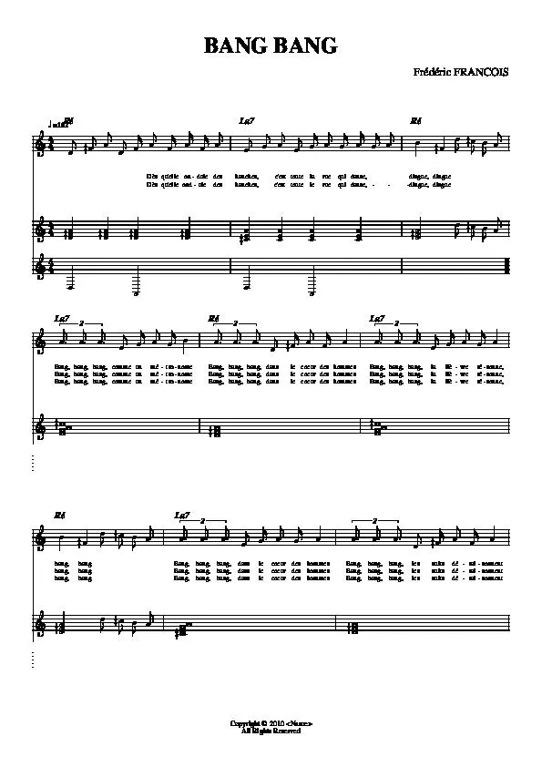 télécharger la partition d'accordéon Bang Bang (Relevé) au format PDF