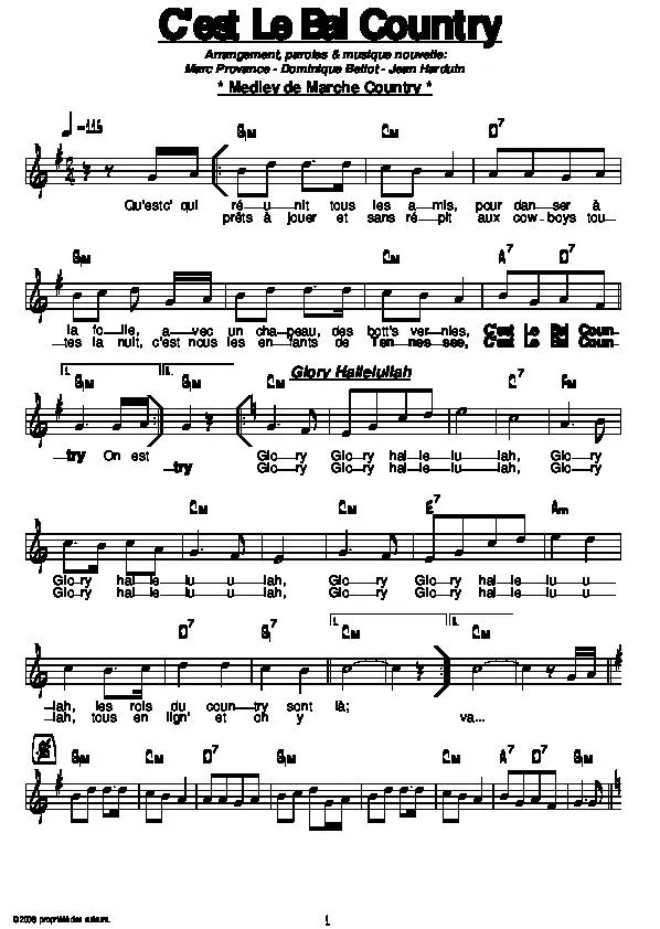 télécharger la partition d'accordéon C'est le bal country (Medley de marches country) au format PDF