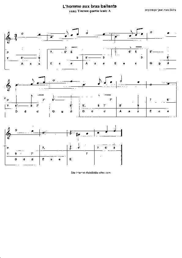 télécharger la partition d'accordéon L'homme aux bras ballants (Partie A) (Diatonique) au format PDF