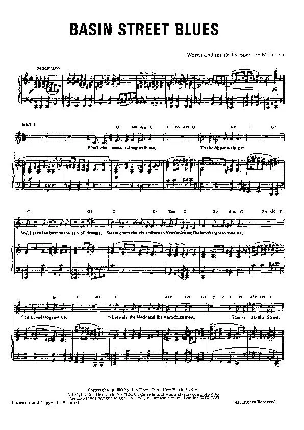 télécharger la partition d'accordéon Basin street blues au format PDF