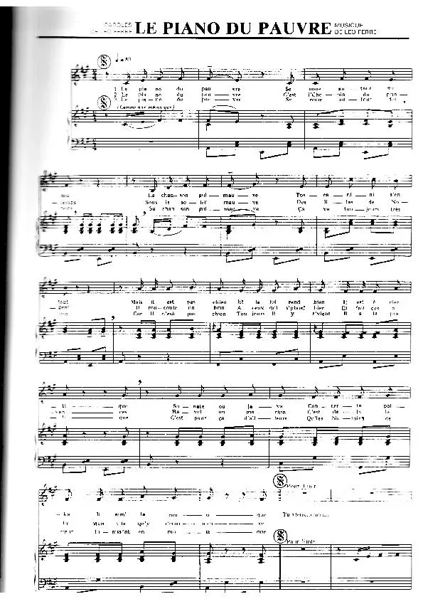 télécharger la partition d'accordéon Le piano du pauvre au format PDF