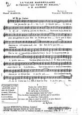 télécharger la partition d'accordéon La valse Marseillaise (De l'opérette : Au pays du soleil) au format PDF