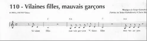 télécharger la partition d'accordéon Vilaines filles mauvais garçons au format PDF