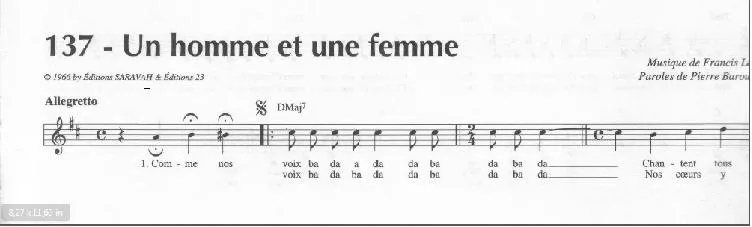 télécharger la partition d'accordéon Un homme et une femme au format PDF