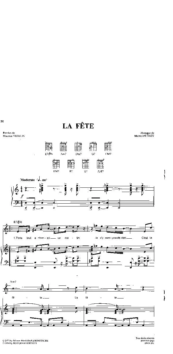 télécharger la partition d'accordéon La Fête au format PDF