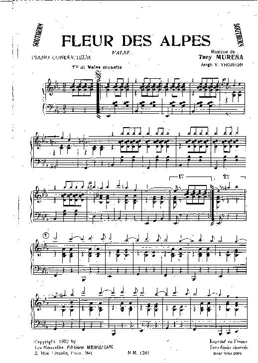 télécharger la partition d'accordéon Fleur des Alpes (Arrangement : Yvonne Thomson) (Piano Conducteur) (Valse) au format PDF