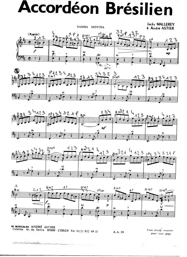 télécharger la partition d'accordéon Accordéon brésilien (Samba Movida) au format PDF