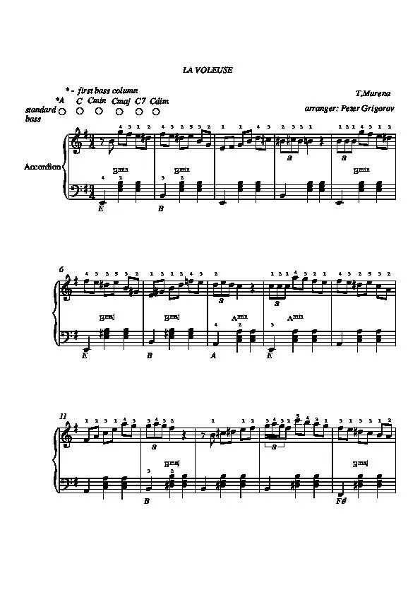 télécharger la partition d'accordéon La Voleuse (Arrangement : Peter Grigorov) (Valse) au format PDF
