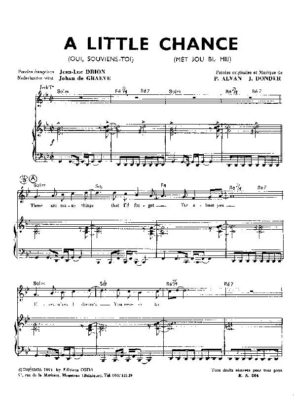 télécharger la partition d'accordéon A little chance (Oui souviens toi) (Met jou bij mij) (Crazy Horse) au format PDF