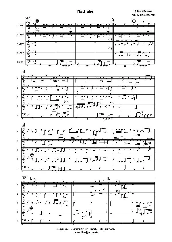 télécharger la partition d'accordéon Nathalie (Conducteur) au format PDF