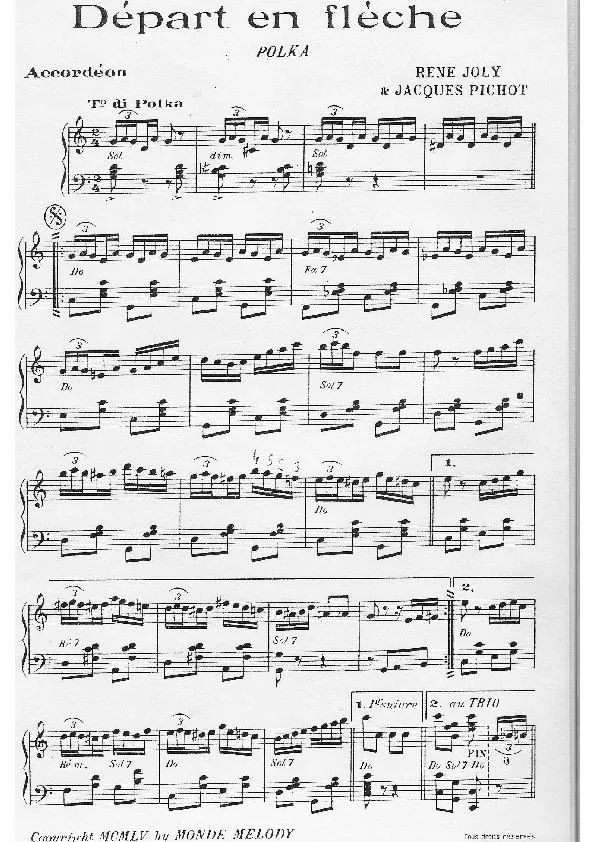 télécharger la partition d'accordéon Départ en flèche (Polka)  au format PDF