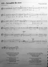 télécharger la partition d'accordéon J'ai oublié de vivre (Chant : Johnny Hallyday) au format PDF