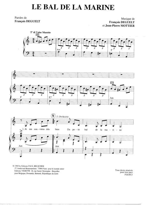 télécharger la partition d'accordéon Le bal de la marine (Valse Musette) au format PDF