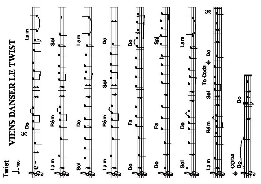télécharger la partition d'accordéon Viens danser le twist au format PDF