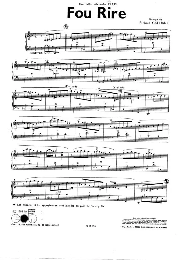 télécharger la partition d'accordéon Fou rire (Valse Jazz) au format PDF