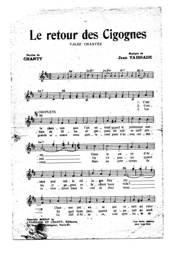 télécharger la partition d'accordéon Le retour des cigognes (Valse Chantée) au format PDF