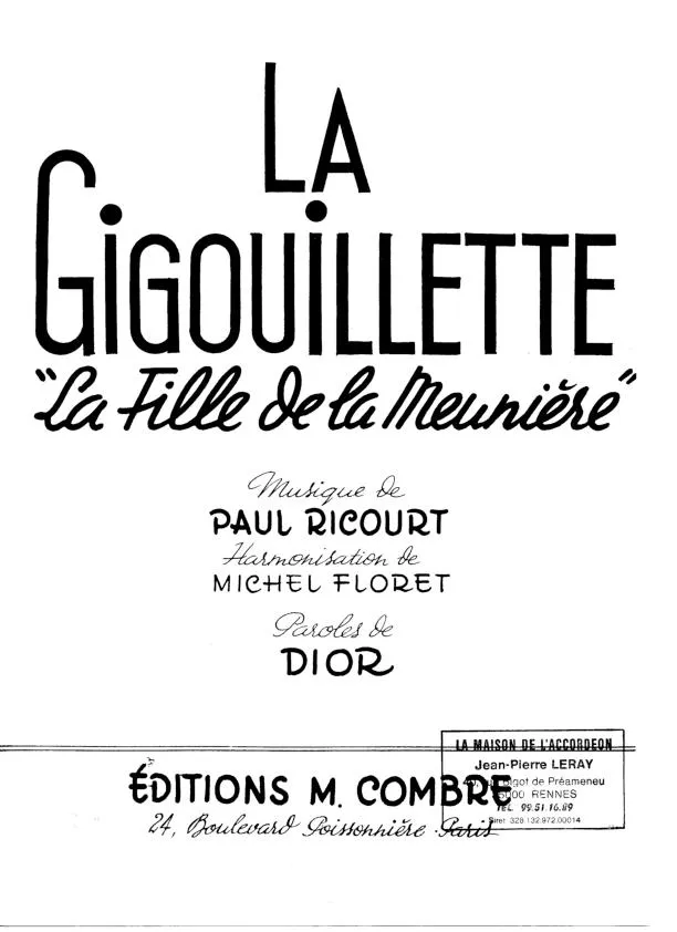 télécharger la partition d'accordéon La gigouillette OU La fille de la meunière au format PDF