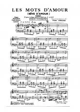 télécharger la partition d'accordéon Les mots d'amour (Rêve d'amour) (Tango) au format PDF