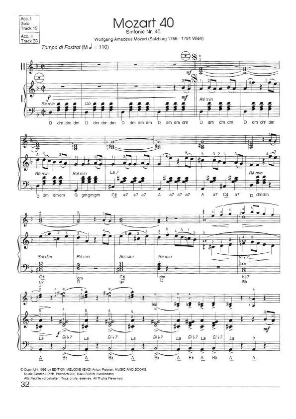 télécharger la partition d'accordéon Mozart 40 (Symphonie n°40) (Duo d'Accordéons) (Fox Trot) au format PDF