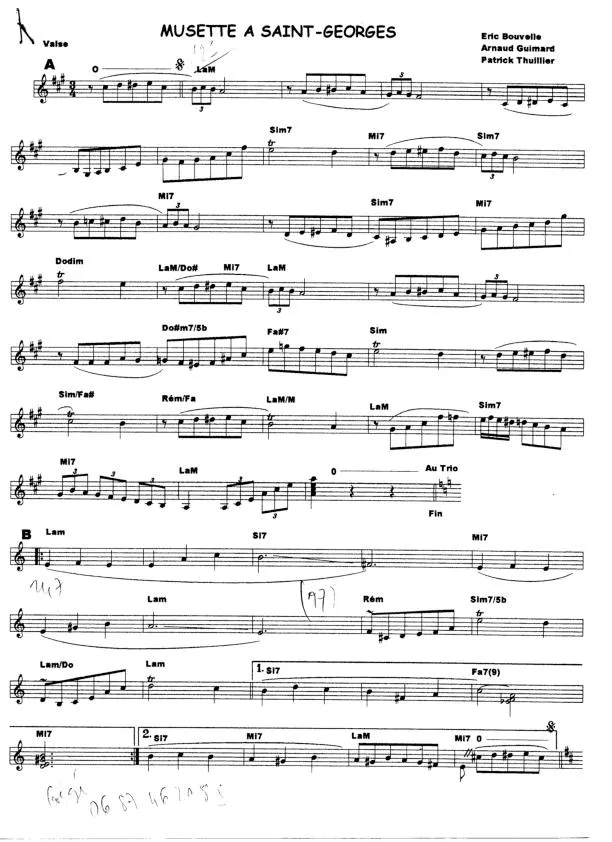 télécharger la partition d'accordéon Musette à Saint Georges (Valse) au format PDF