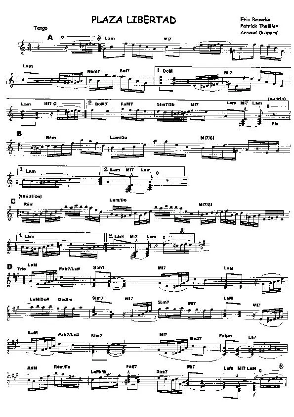télécharger la partition d'accordéon Plaza Libertad (Tango) au format PDF