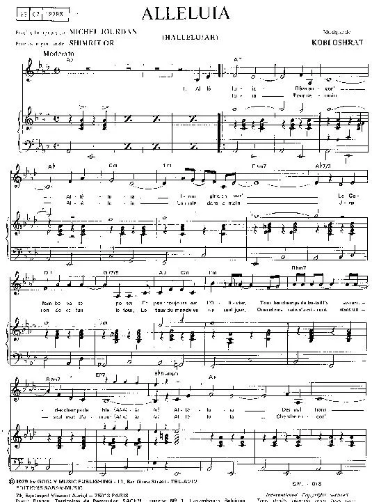 télécharger la partition d'accordéon Alleluia (Hallelujah) au format PDF