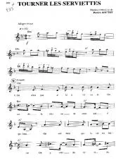 télécharger la partition d'accordéon Tourner les serviettes (Chant : Patrick Sébastien) au format PDF