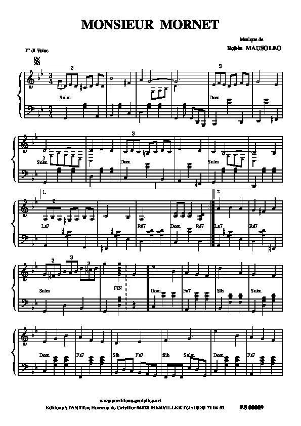 télécharger la partition d'accordéon Monsieur Mornet (Valse) au format PDF