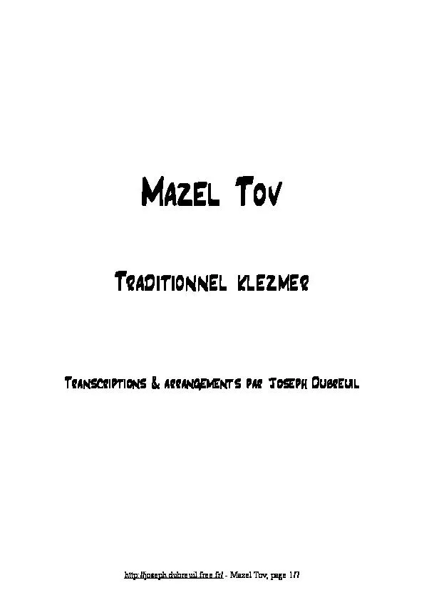 télécharger la partition d'accordéon Mazel Tov au format PDF