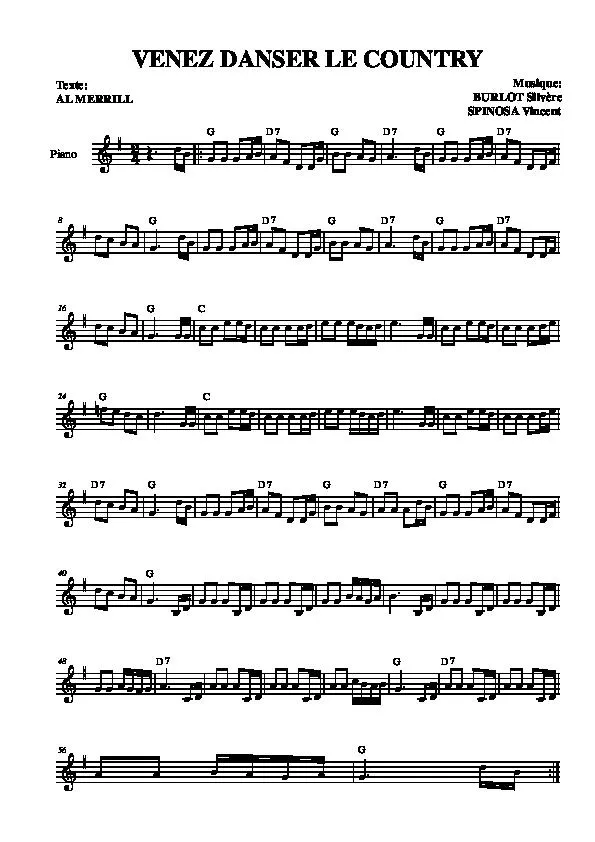 télécharger la partition d'accordéon Venez danser le country au format PDF