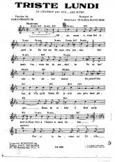 télécharger la partition d'accordéon Triste lundi (La chanson qui tue les mites) au format PDF
