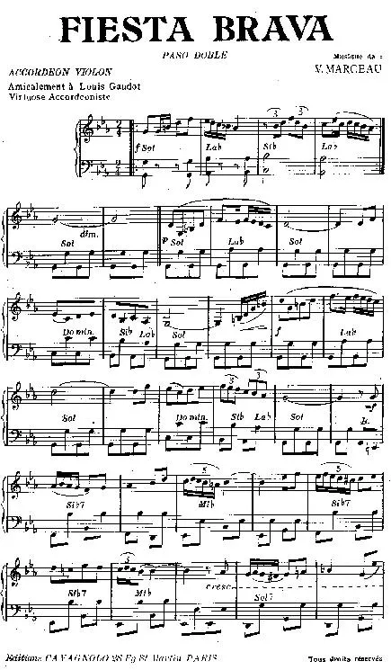 télécharger la partition d'accordéon Fiesta Brava (Paso Doble) au format PDF