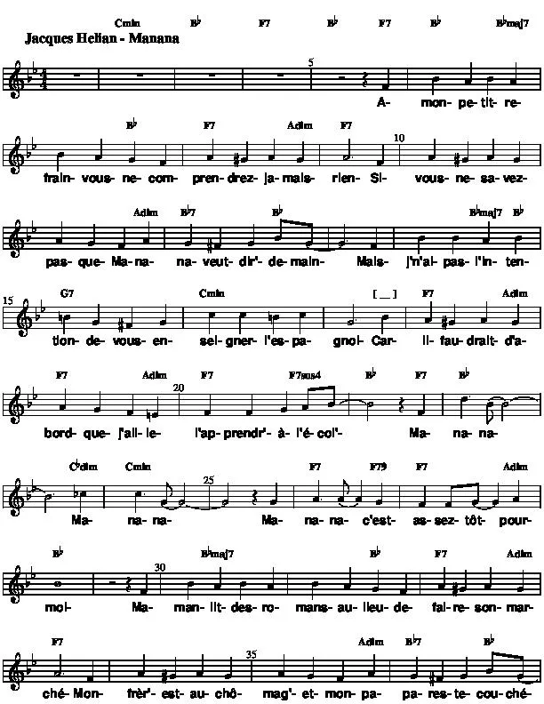 télécharger la partition d'accordéon Manana (Transcription) au format PDF