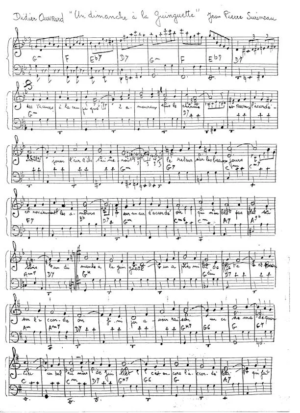 télécharger la partition d'accordéon Un dimanche à la guingette (Manuscrite) au format PDF