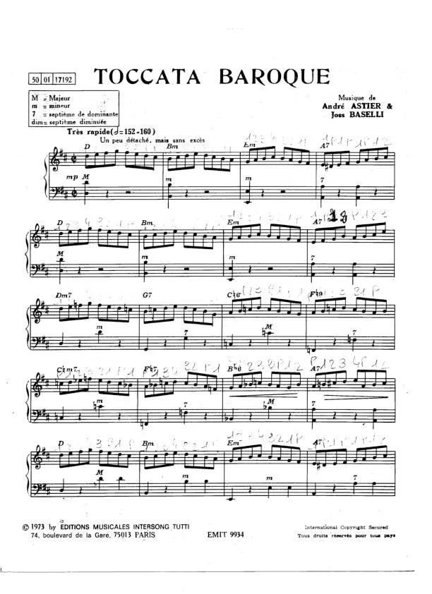 télécharger la partition d'accordéon Toccata baroque au format PDF