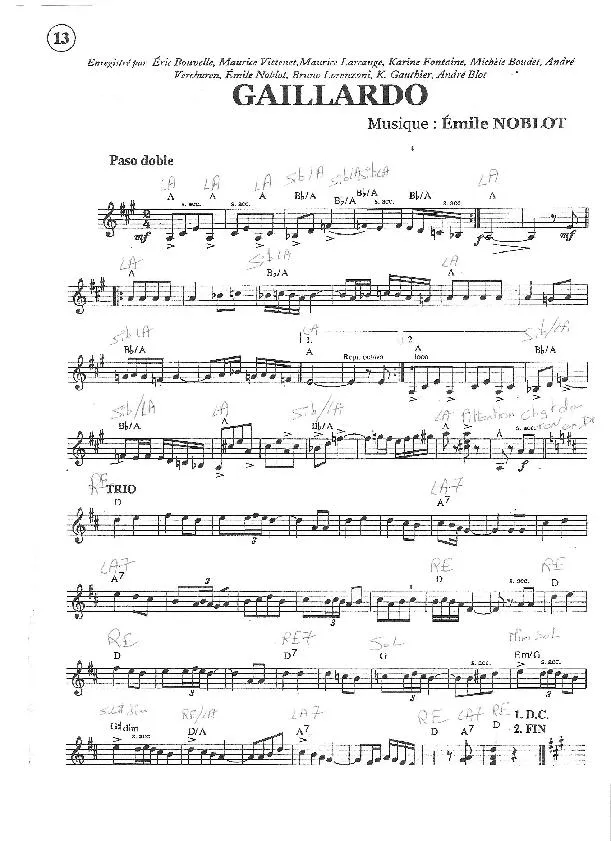 télécharger la partition d'accordéon Gaillardo (Paso Doble) au format PDF