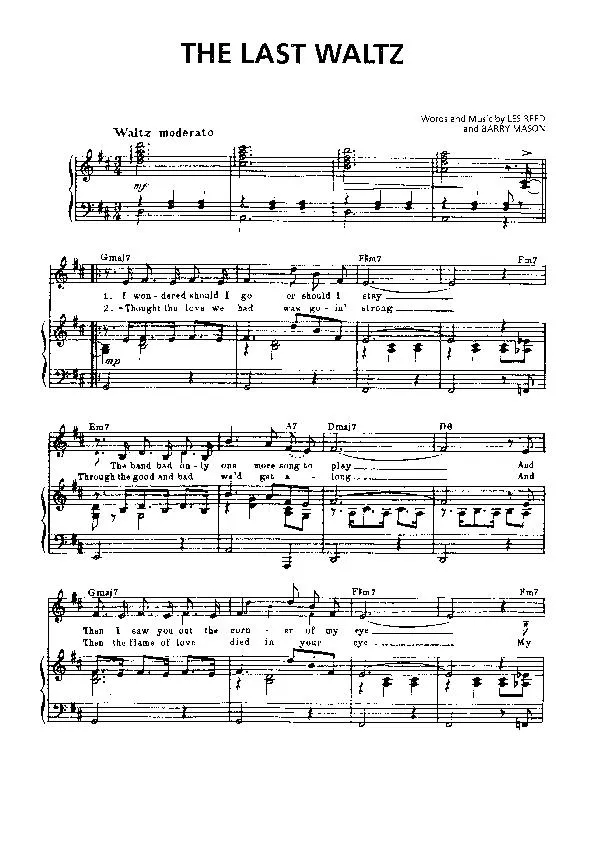 télécharger la partition d'accordéon The Last Waltz au format PDF