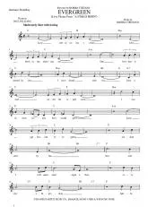 télécharger la partition d'accordéon Evergreen (A star is born) au format PDF