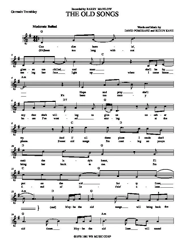 télécharger la partition d'accordéon The Old Songs au format PDF