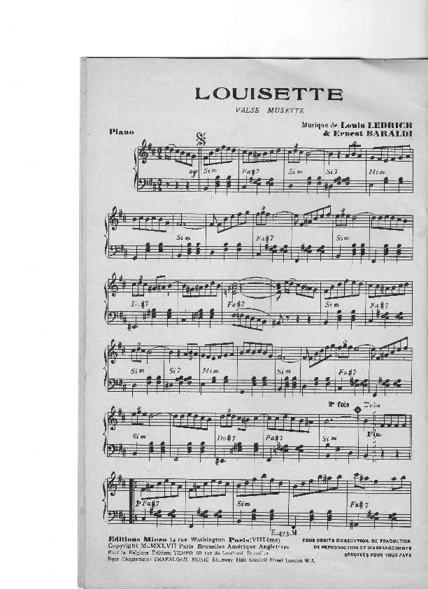 télécharger la partition d'accordéon Louisette (Valse Musette) au format PDF