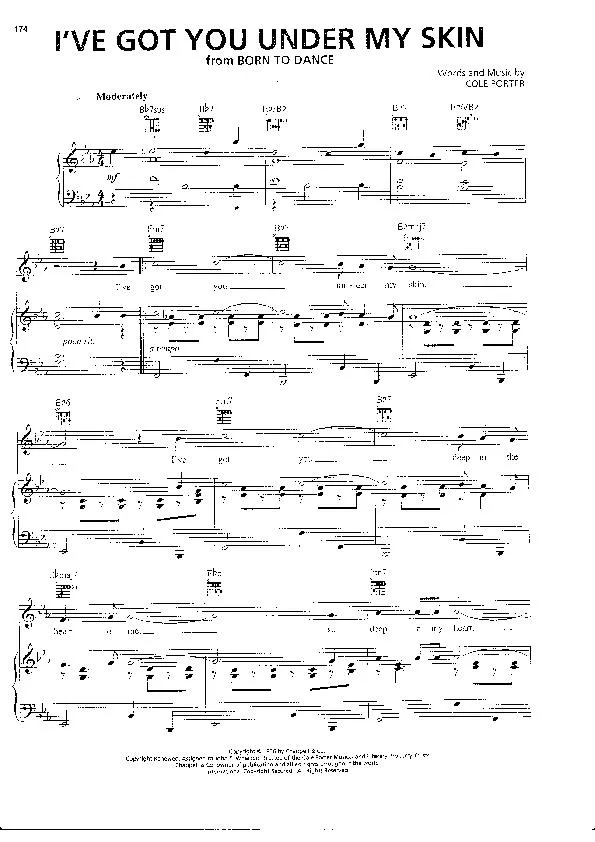 télécharger la partition d'accordéon I've Got You Under My Skin (From : Born to dance) (Chant : Frank Sinatra) au format PDF
