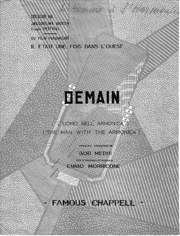 télécharger la partition d'accordéon L'homme à l'harmonica : Demain (L'uomo nell' armonica) (The man with the armonica) au format PDF