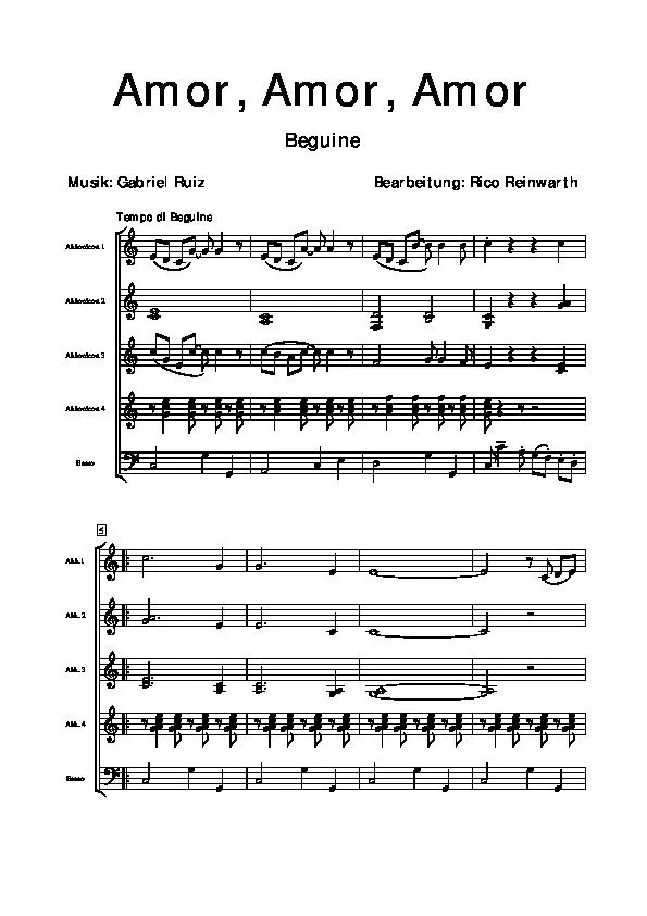 télécharger la partition d'accordéon Amor amor amor (Conducteur) au format PDF