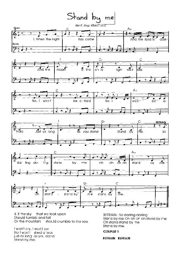 télécharger la partition d'accordéon Stand by me au format PDF