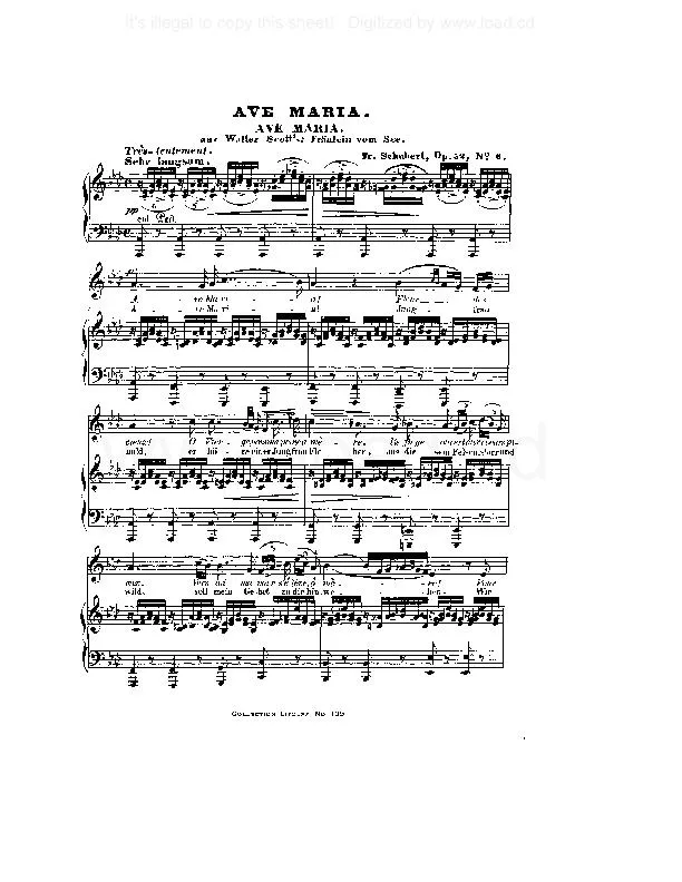 télécharger la partition d'accordéon Ave Maria (Piano) au format PDF