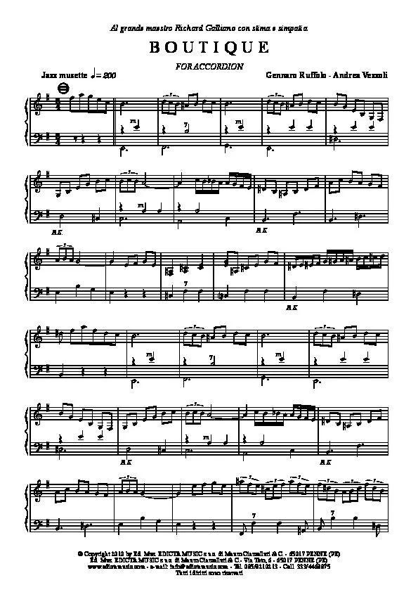 télécharger la partition d'accordéon Boutique (Jazz Musette) au format PDF