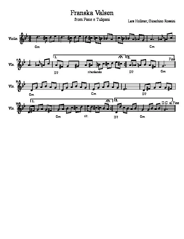 télécharger la partition d'accordéon Franska Valsen (Transcription) au format PDF