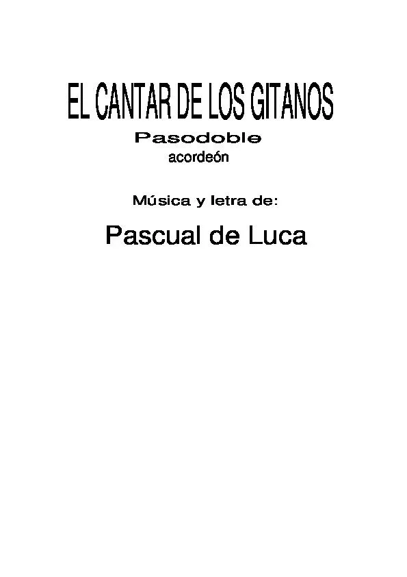 télécharger la partition d'accordéon El cantar de los gitanos (Paso Doble) au format PDF