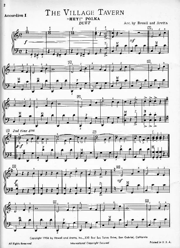 télécharger la partition d'accordéon The village tavern (1er et 2ème Accordéons) (Polka) au format PDF
